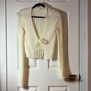 Garage Cream Fuzzy Women's Cardigan